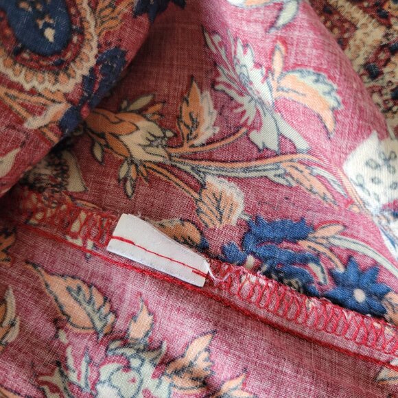 Buckle Lucky Brand Long Sleeve Button Down Women’s M Top, Red Floral, Boho - Picture 9 of 11